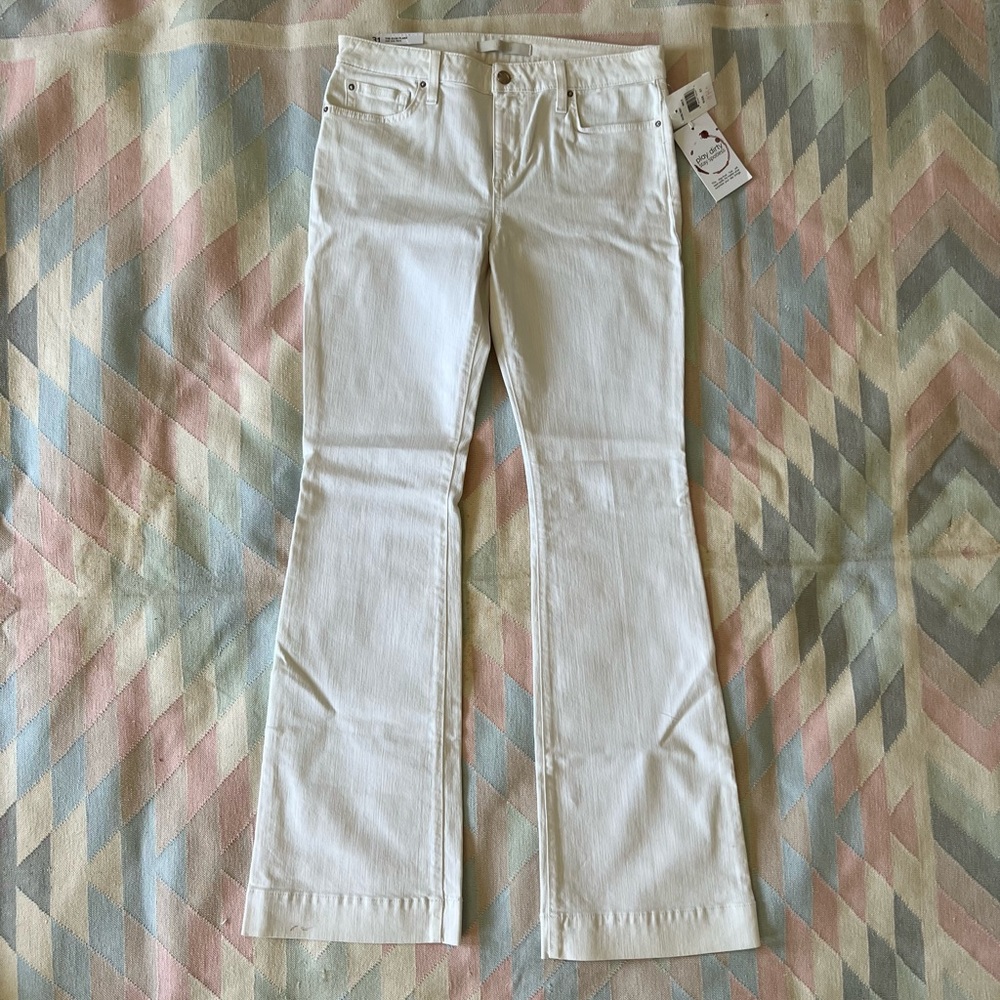 Distressed White Flare Joe’s Jeans